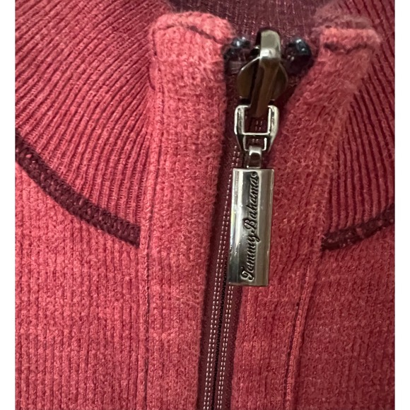 Tommy Bahama Flipside Reversible Half-Zip Sweatshirt Burgundy Red Outdoor EUC - Picture 7 of 10